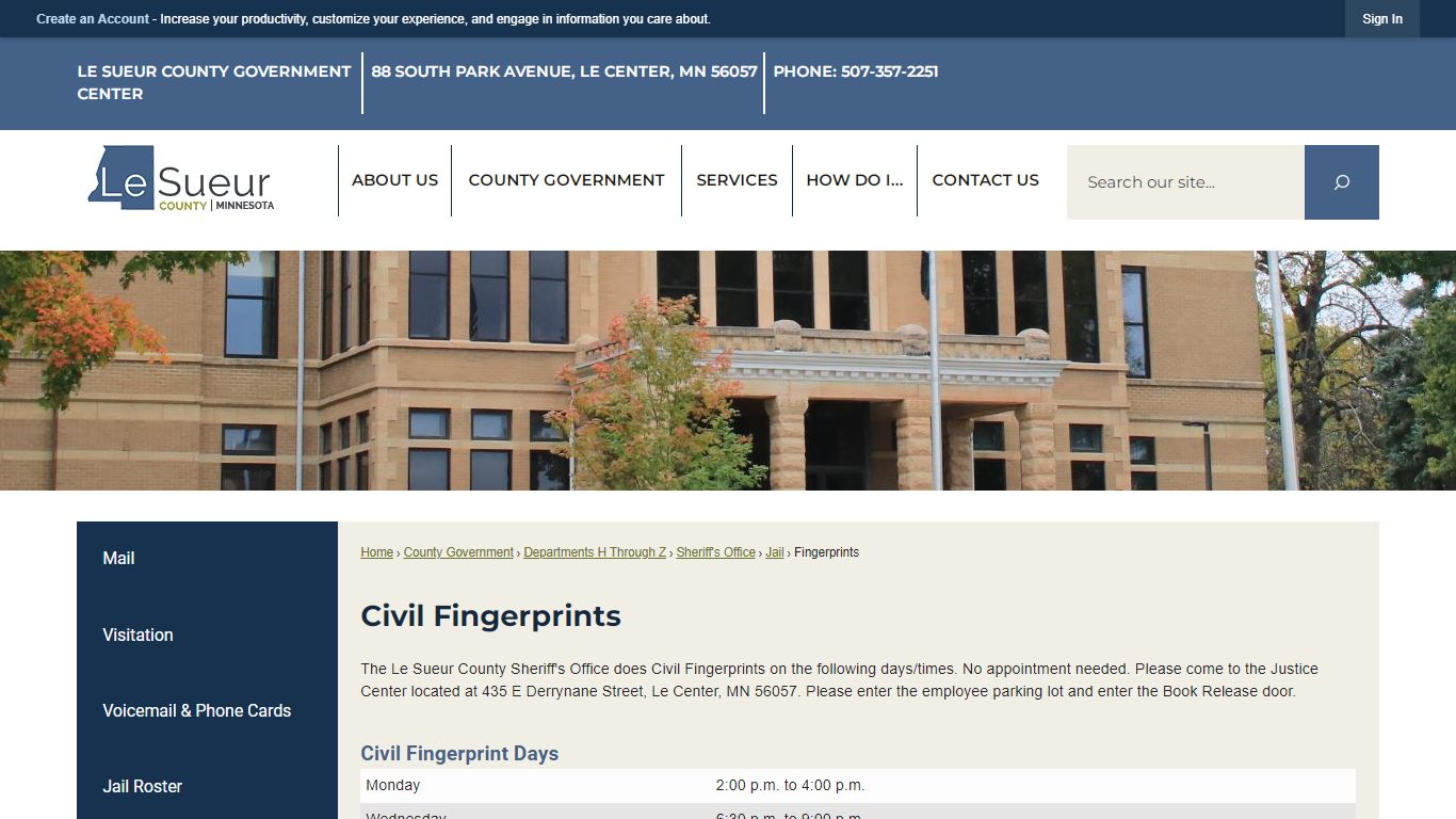 Civil Fingerprints | Le Sueur County, MN