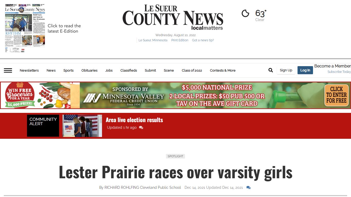 Lester Prairie races over varsity girls | Sports ...